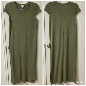 JESSICA SIMPSON Brees Women’s Heathered Green T-shirt Midi Dress. Size S